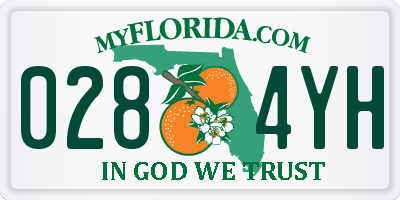 FL license plate 0284YH