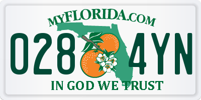 FL license plate 0284YN