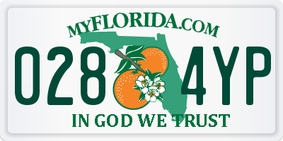 FL license plate 0284YP