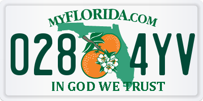 FL license plate 0284YV