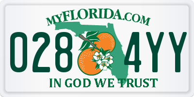 FL license plate 0284YY