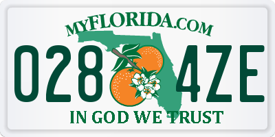 FL license plate 0284ZE