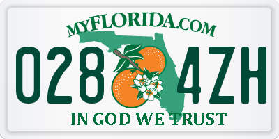 FL license plate 0284ZH