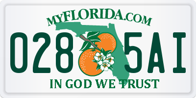 FL license plate 0285AI
