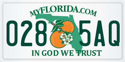 FL license plate 0285AQ