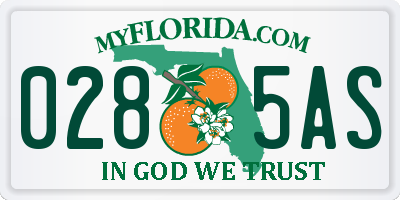 FL license plate 0285AS