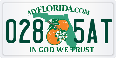 FL license plate 0285AT