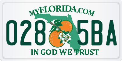 FL license plate 0285BA