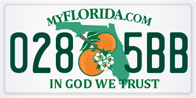 FL license plate 0285BB