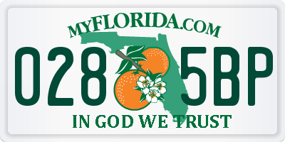 FL license plate 0285BP