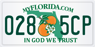 FL license plate 0285CP