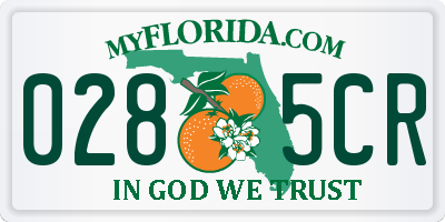 FL license plate 0285CR