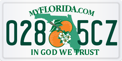FL license plate 0285CZ