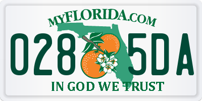 FL license plate 0285DA