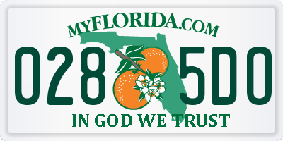 FL license plate 0285DO