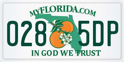 FL license plate 0285DP