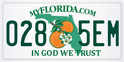FL license plate 0285EM