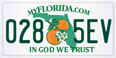 FL license plate 0285EV