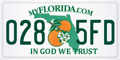 FL license plate 0285FD