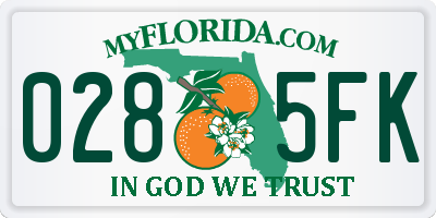 FL license plate 0285FK