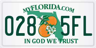 FL license plate 0285FL