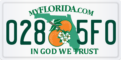 FL license plate 0285FO