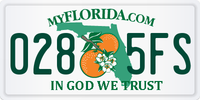FL license plate 0285FS