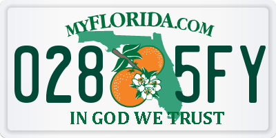 FL license plate 0285FY