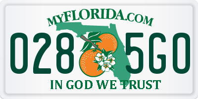 FL license plate 0285GO