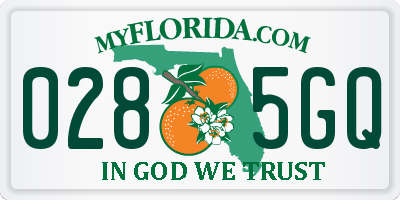 FL license plate 0285GQ