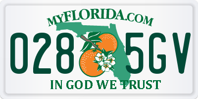 FL license plate 0285GV