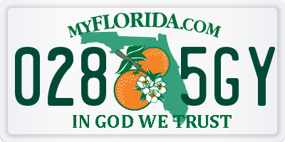 FL license plate 0285GY