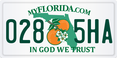 FL license plate 0285HA