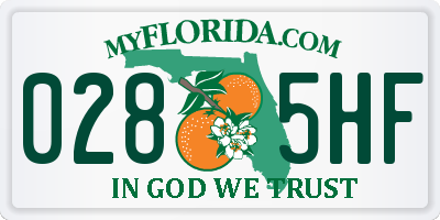 FL license plate 0285HF