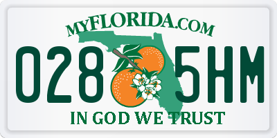 FL license plate 0285HM