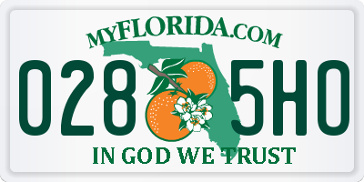 FL license plate 0285HO