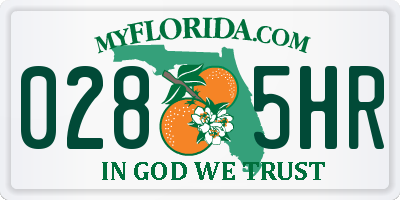 FL license plate 0285HR