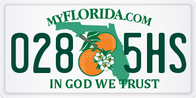 FL license plate 0285HS