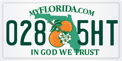 FL license plate 0285HT