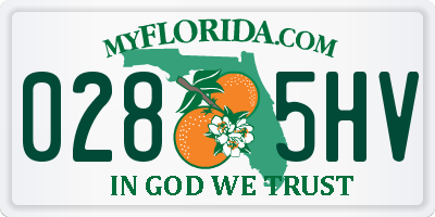 FL license plate 0285HV