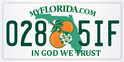 FL license plate 0285IF