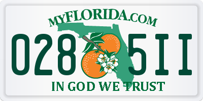 FL license plate 0285II