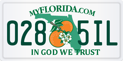 FL license plate 0285IL