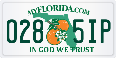 FL license plate 0285IP