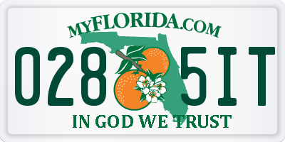 FL license plate 0285IT