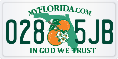 FL license plate 0285JB