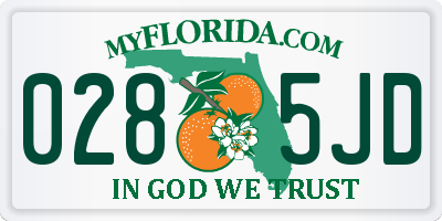 FL license plate 0285JD