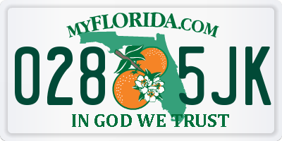 FL license plate 0285JK