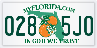 FL license plate 0285JO