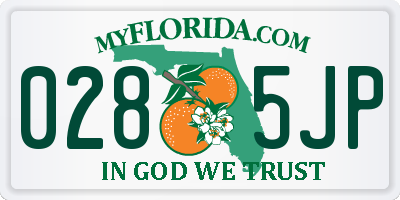 FL license plate 0285JP